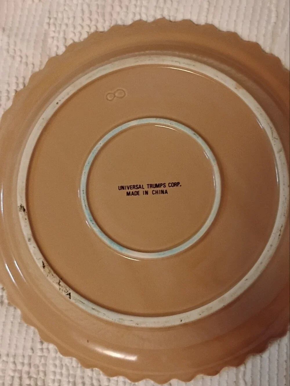 Apple Pie Ceramic Pie Dish in Tan with Decorative Recipe Art